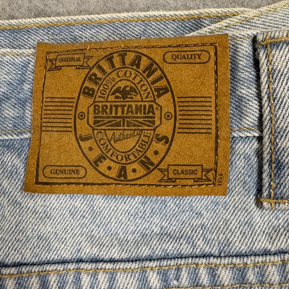 Vtg Brittania Relaxed Fit Jeans Mens 38x32 Light Wash Denim 90s Skater Retro NWT - Picture 5 of 14